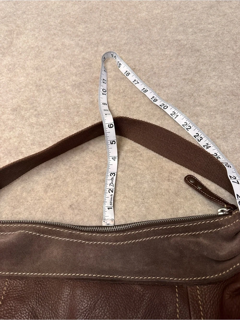 Fossil Vintage Y2K Brown Leather Suede Hobo Shoulder Bag Purse